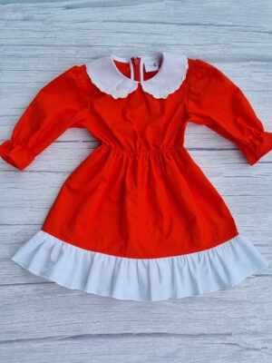 rochie rosie guler brodat