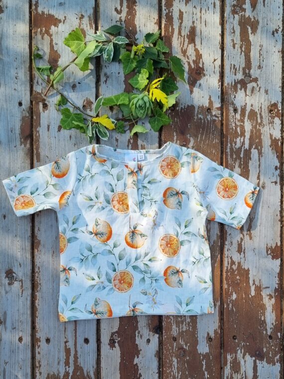 Bluza cu maneca scurta de in