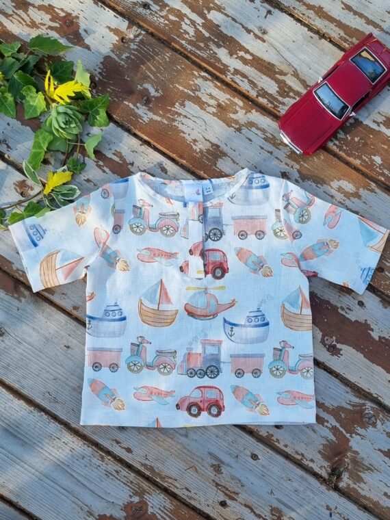 Bluza cu maneca scurta de in