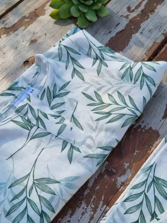 Bluza cu maneca scurta de in