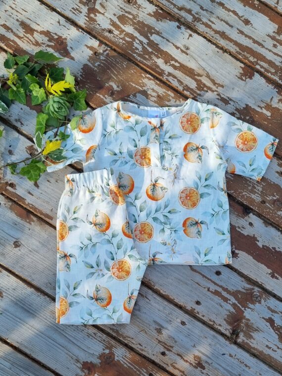 Bluza cu maneca scurta de in