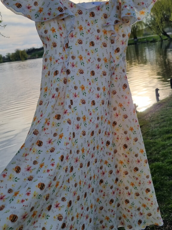 Rochie femei din in imprimat