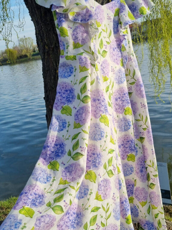 Rochie femei din in imprimat