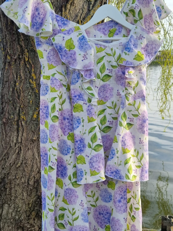 Rochie femei din in imprimat