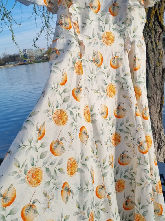 Rochie femei din in imprimat