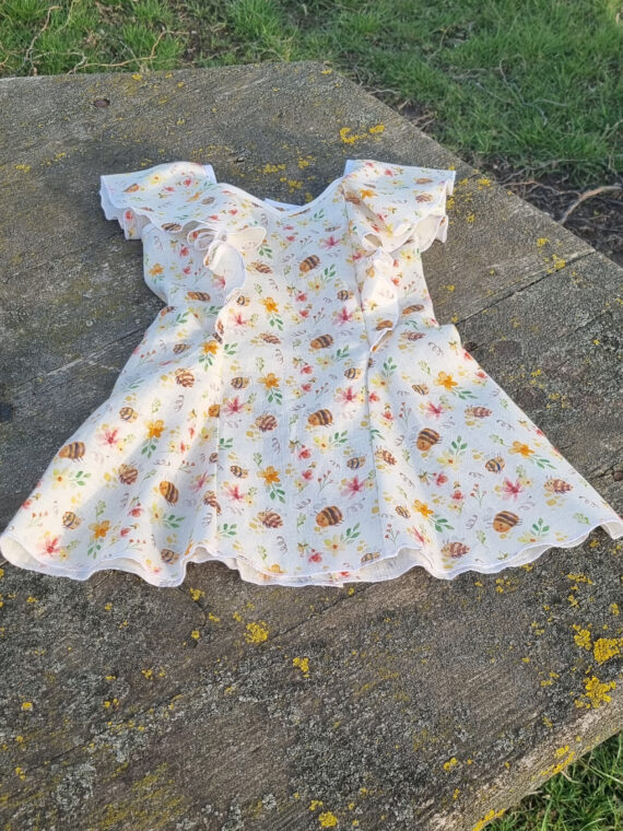 Rochie fetite din in imprimat