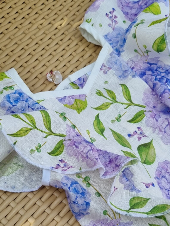 Rochie fetite din in imprimat