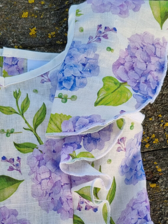 Rochie fetite din in imprimat