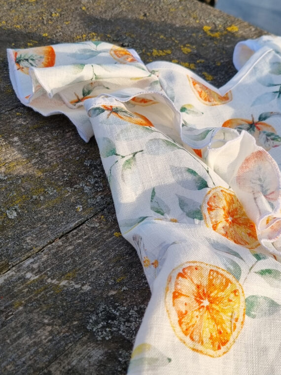 Rochie fetite din in imprimat