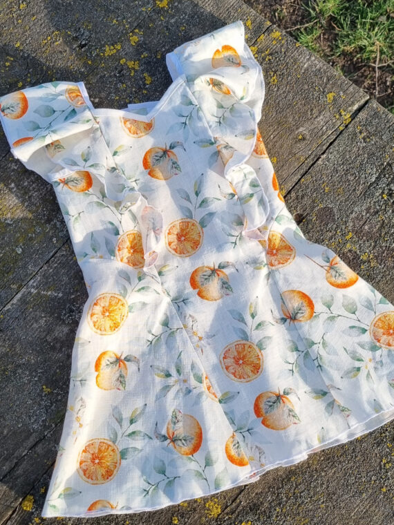 Rochie fetite din in imprimat