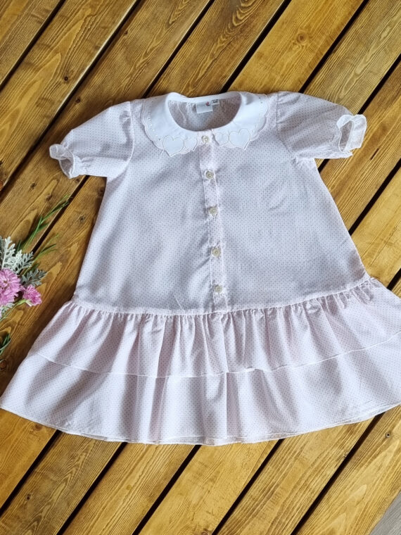 Rochie poplin cu guleras brodat