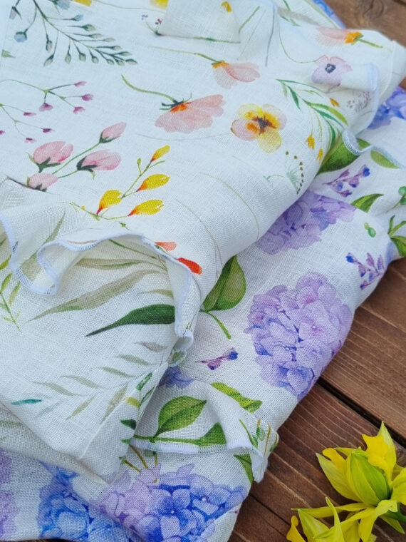 Rochie fetite din in imprimat