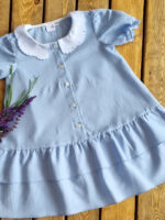 Rochie poplin cu guleras brodat