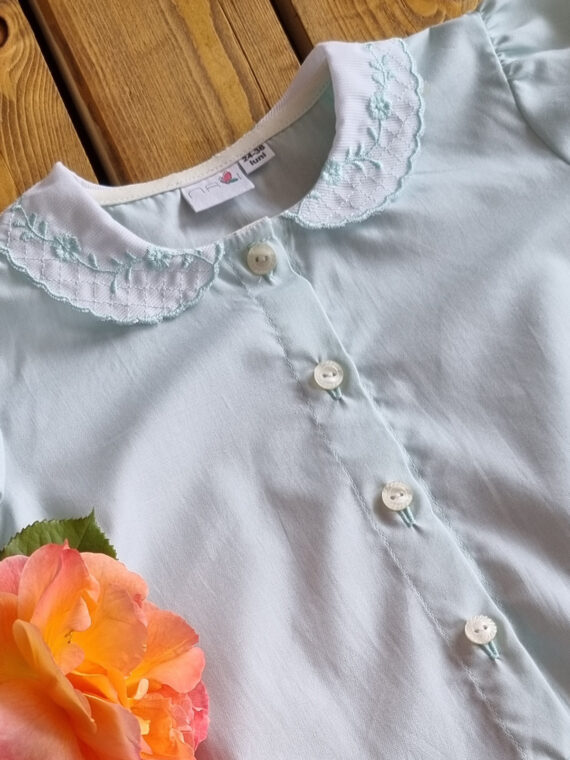Rochie poplin cu guleras brodat