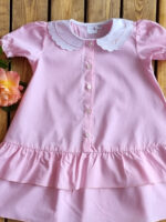 Rochie poplin cu guleras brodat