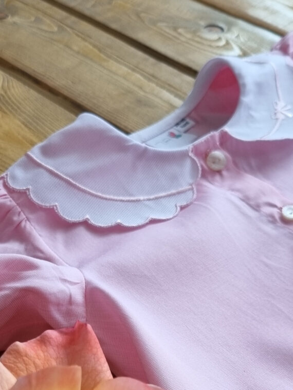 Rochie poplin cu guleras brodat
