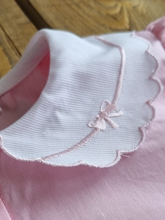 Rochie poplin cu guleras brodat