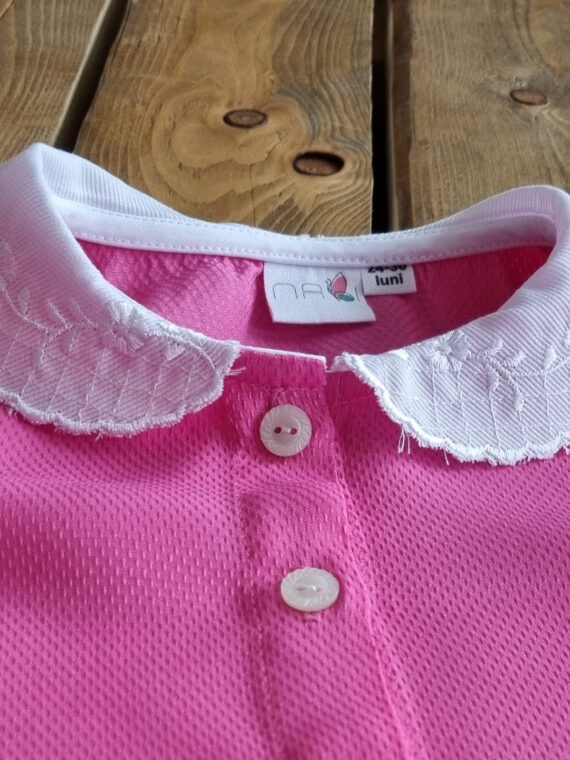 Rochie poplin cu guleras brodat