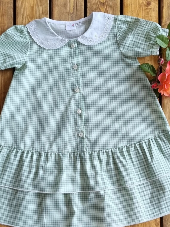 Rochie poplin cu guleras brodat